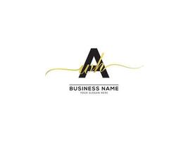 abstrait Signature ah luxe logo lettre conception vecteur