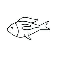 vecteur illustration de une mer poisson dans griffonnage style.