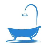 baignoire logo icône conception vecteur