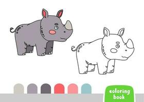 coloration livre pour des gamins rhinocéros page pour livres les magazines vecteur illustration modèle