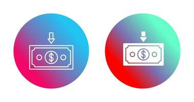 icône de vecteur d'argent vers le bas