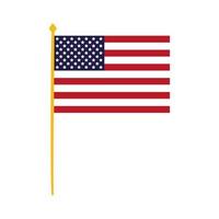 drapeau des États-Unis d'Amérique en pôle en agitant vecteur