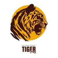 international tigre jour, vecteur illustration