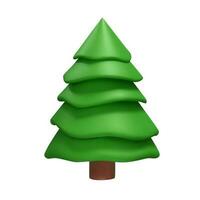 vert Noël arbre. 3d rendre épicéa est décoration élément pour hiver ou été saisons. réaliste plante pour parc. vecteur illustration comme décoration symbole dans argile, Plastique style