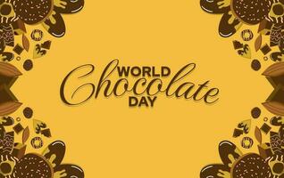 monde Chocolat jour, illustration conception de salutation bannière ou affiche pour monde Chocolat journée vecteur
