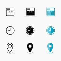 temps, endroit et Date icône symbole, vecteur icône conception pour affaires