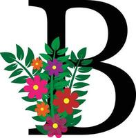 b floral alphabet conception vecteur