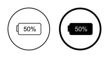 icône de vecteur de demi-batterie unique