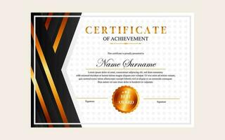 certificat conception Facile moderne a4 luxe certificat noir or Couleur vecteur