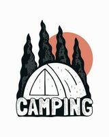 la nature camping ancien vecteur illustration pour badge, autocollant, correctif, t chemise conception, etc