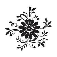 floral fleur vecteur conception noir Couleur illustration