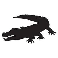 crocodile vecteur silhouette noir couleur, crocodile animal vecteur