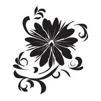 floral fleur vecteur conception noir Couleur illustration