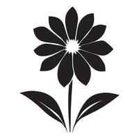 floral fleur icône vecteur illustration noir Couleur