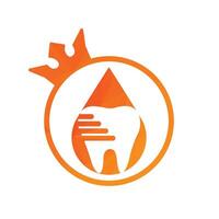 dent logo conception à l'intérieur une Roi bague et l'eau laissez tomber forme vecteur illustration