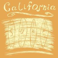 californie surf typographie tshirt impression conception graphiques vecteur affiche badge applique étiquette