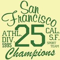 Tshirt impression design typographie graphiques été vector illustration badge applique étiquette san francisco sport sign