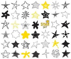 griffonnages de croquis étoiles mis illustration vectorielle dessinés à la main isolé vecteur