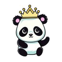 mignonne bébé Panda dans couronne. vecteur illustration