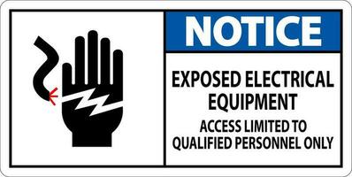remarquer signe exposé électrique équipement, accès limité à qualifié personnel seulement vecteur