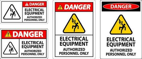 danger étiquette électrique équipement, autorisé personnel seulement vecteur