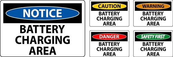 avertissement signe batterie mise en charge zone sur blanc Contexte vecteur