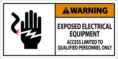 avertissement signe exposé électrique équipement, accès limité à qualifié personnel seulement vecteur