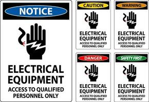 danger signe électrique équipement, accès à qualifié personnel seulement vecteur