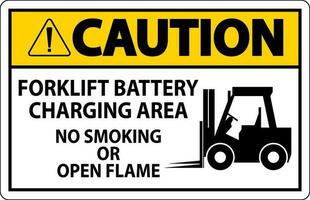 mise en garde signe chariot élévateur batterie mise en charge zone, non fumeur ou ouvert flamme vecteur
