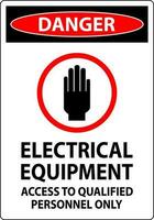 danger signe électrique équipement autorisé personnel seulement vecteur