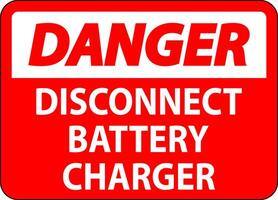 danger signe déconnecter batterie chargeur sur blanc Contexte vecteur