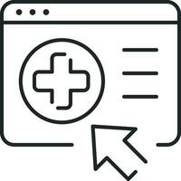 médical en ligne ligne icône vecteur