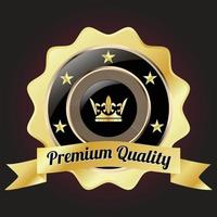 badge de qualité premium doré vecteur