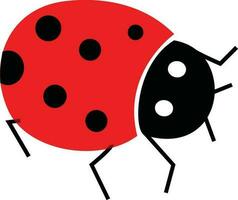 plat coccinelle icône dans dessin animé style. vecteur