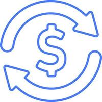 icône de ligne de change d'argent vecteur
