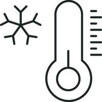 icône de ligne de température froide vecteur