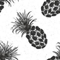 modèle sans couture dessiné main ananas, illustration vectorielle de fruits fond. vecteur