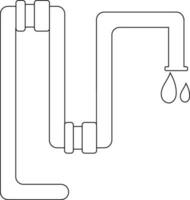 mixte tuyau fabriqué par noir ligne art. vecteur