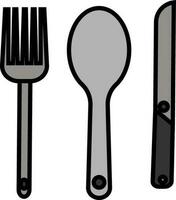 couteau, fourchette et cuillère sur blanc Contexte. vecteur