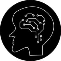artificiel intelligence glyphe icône vecteur éléments pour affaires ai symbole concept