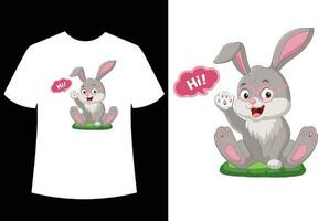 mignonne lapin t chemise conception vecteur