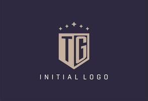 tg initiale bouclier logo icône géométrique style conception vecteur