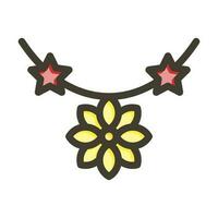 conception d'icône de collier de fleurs vecteur