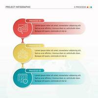 infographie processus conception avec Icônes et 3 les options ou pas. vecteur