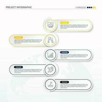 infographie processus conception avec Icônes et 5 les options ou pas. vecteur