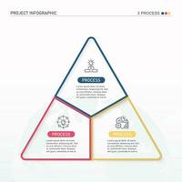 infographie processus conception avec Icônes et 3 les options ou pas. vecteur