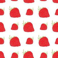 Modèle sans couture de fond de fruits avec illustration vectorielle dessinés à la main skech fraise vecteur