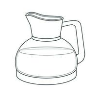 plats. café fabricant, théière, bouilloire. ligne art. vecteur