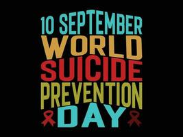 monde suicide la prévention journée T-shirt conception vecteur