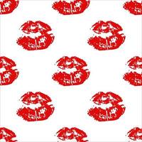 baiser, fond sans couture de lèvres. illustration vectorielle isolée sur blanc. vecteur